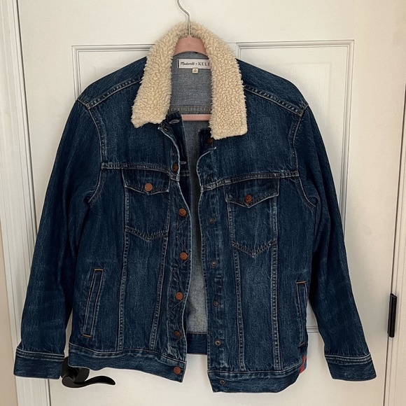 Madewell X Kule Denim Jacket with Removable Sherpa Vest - Picture 1 of 8